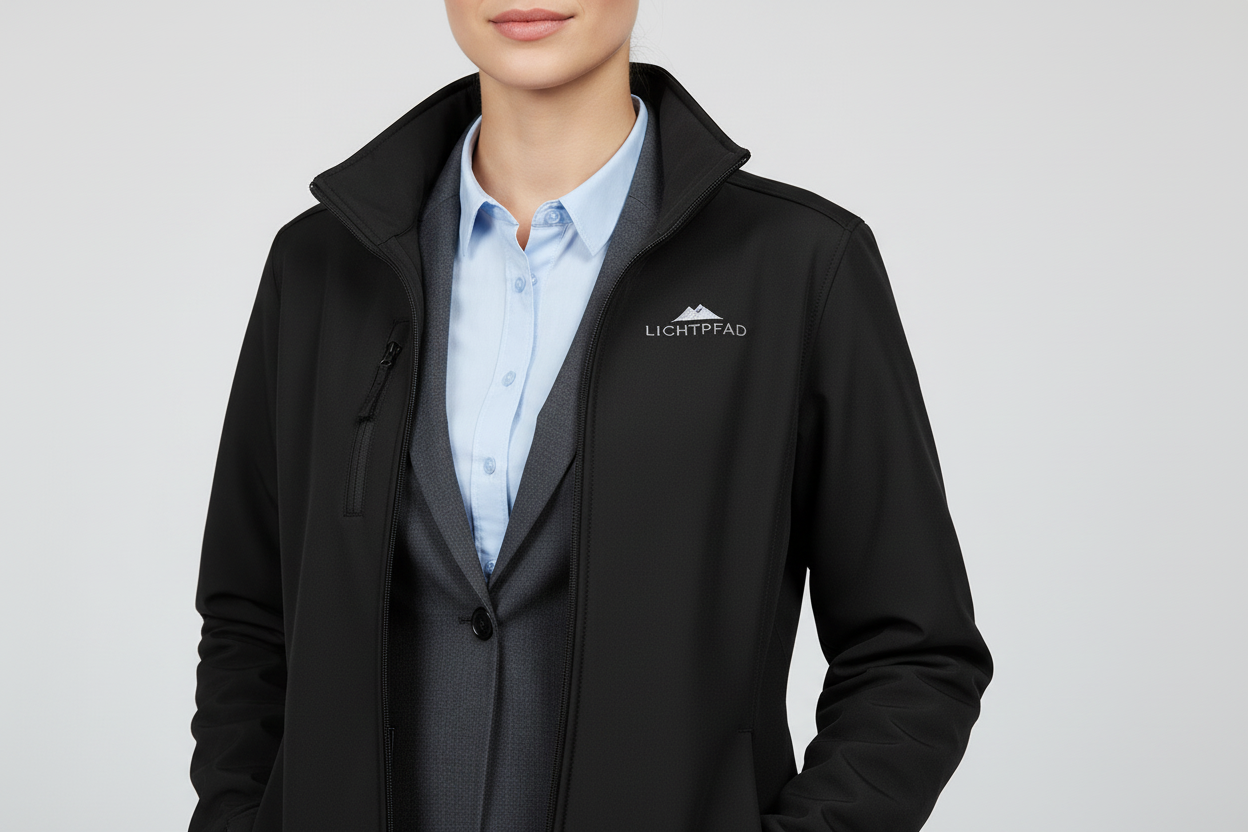 Lichtpfad-Unisex Softshell Jacke mit Stick