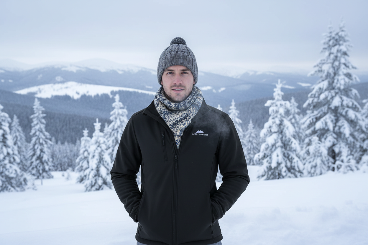 Lichtpfad-Unisex Softshell Jacke mit Stick