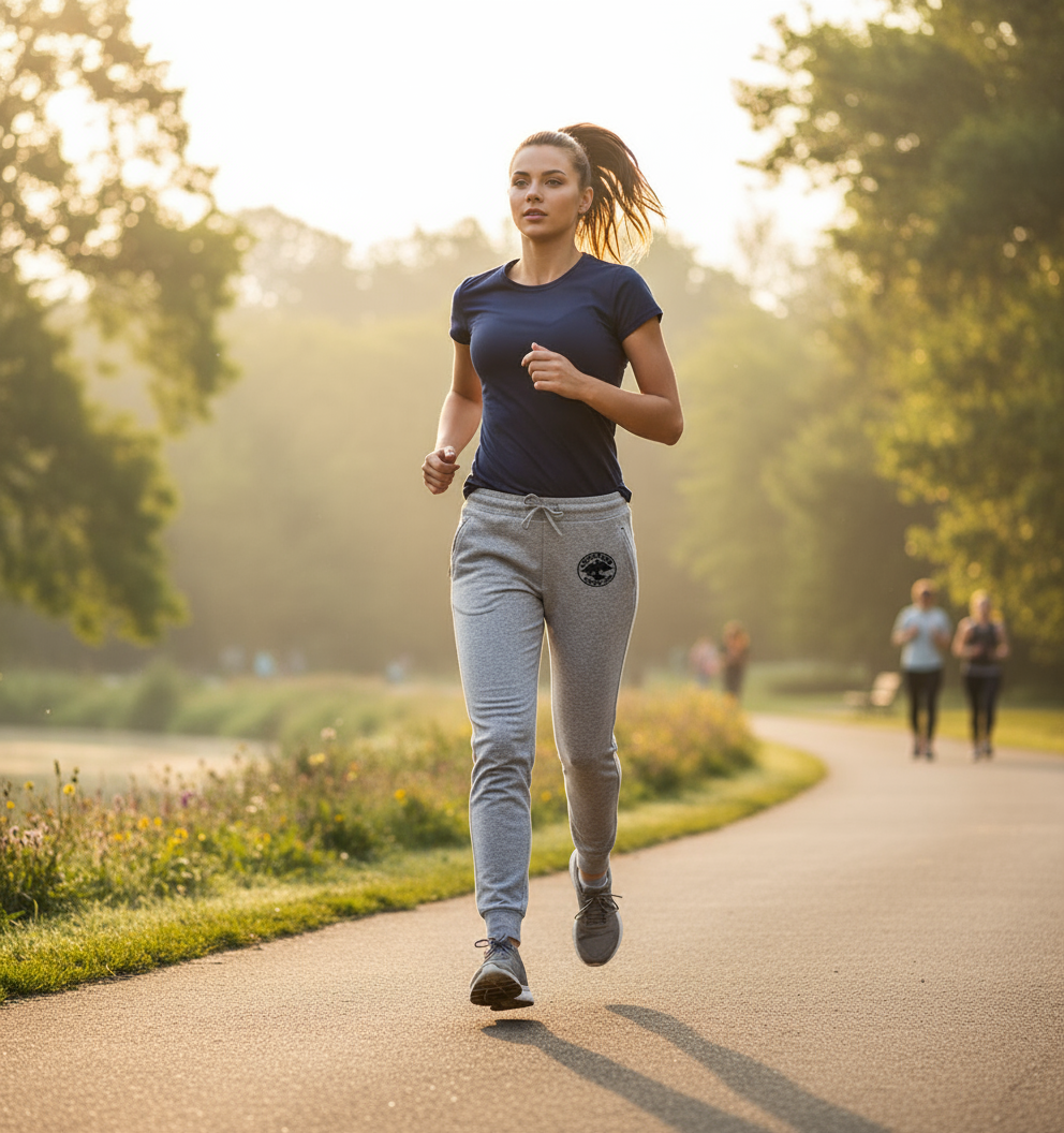 Lichtpfad-Urban Jogger Mit Stick