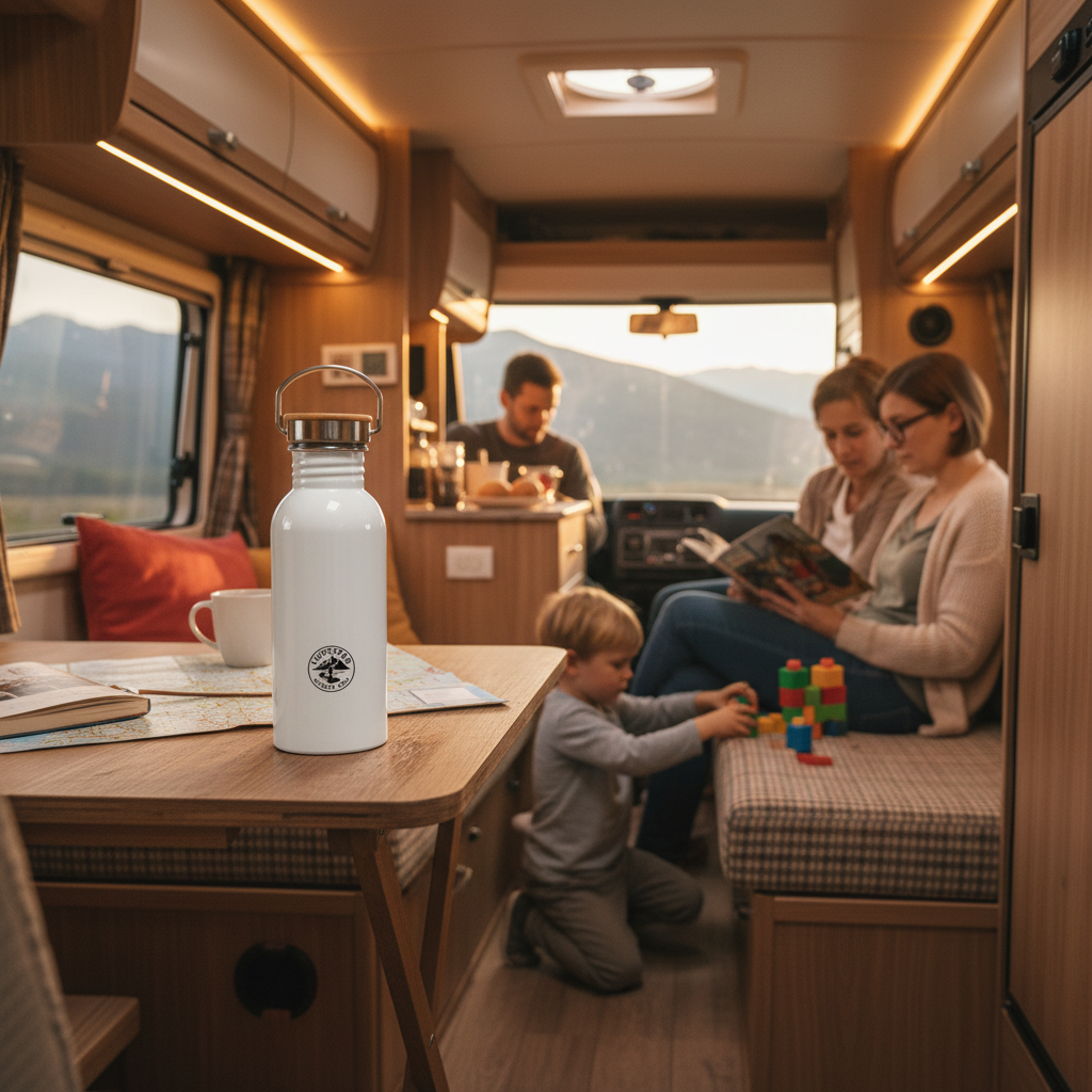 Lichtpfad-Edelstahl Trinkflasche  - Edelstahl Trinkflasche